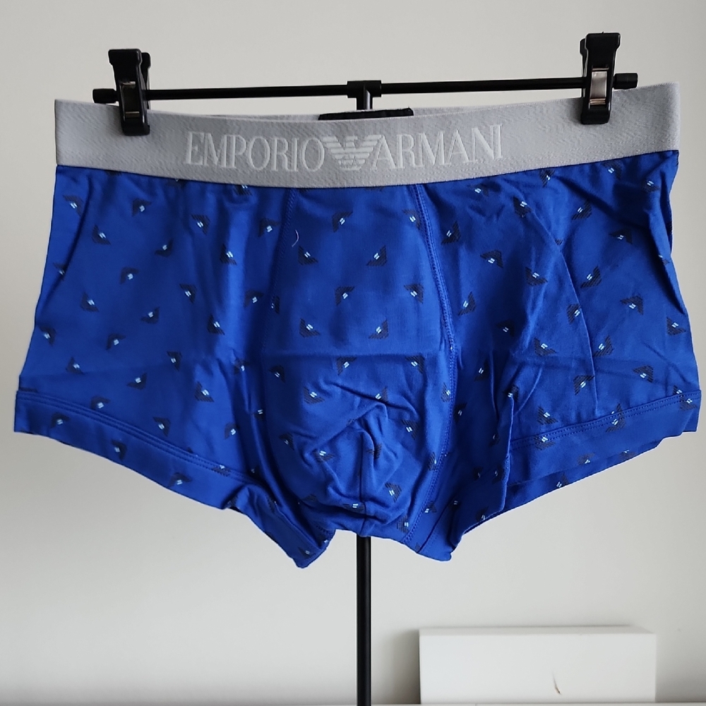 Emporio Armani Royal Blue Patterned Boxer Briefs